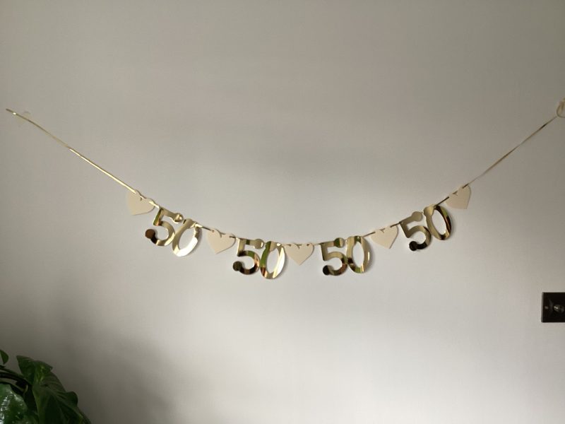 Golden Wedding Anniversary 50th Banner Party Bunting
