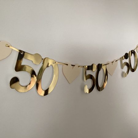 Golden Wedding Anniversary 50th Banner Party Bunting