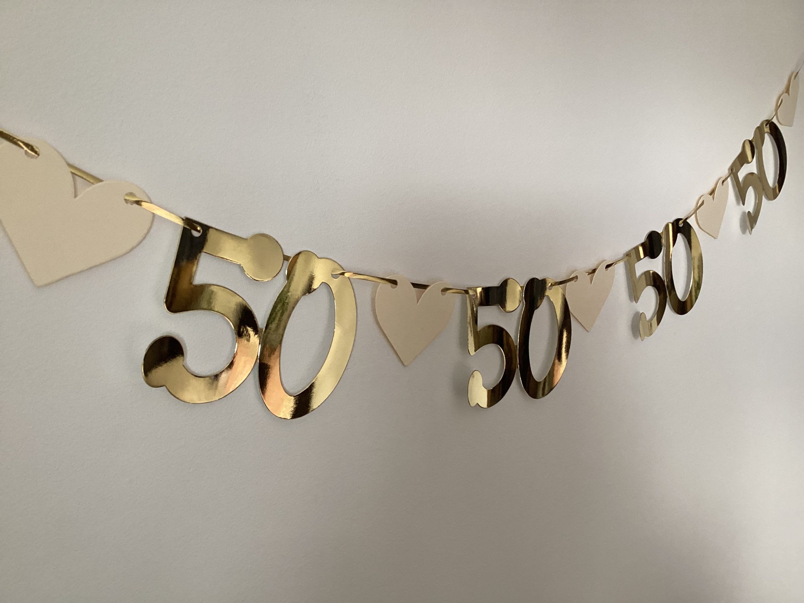 Golden Wedding Anniversary 50th Banner Party Bunting
