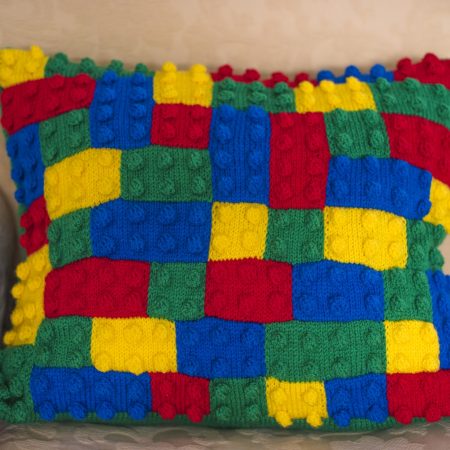 Knitting Pattern: Building Blocks Inspired Cushion Cover