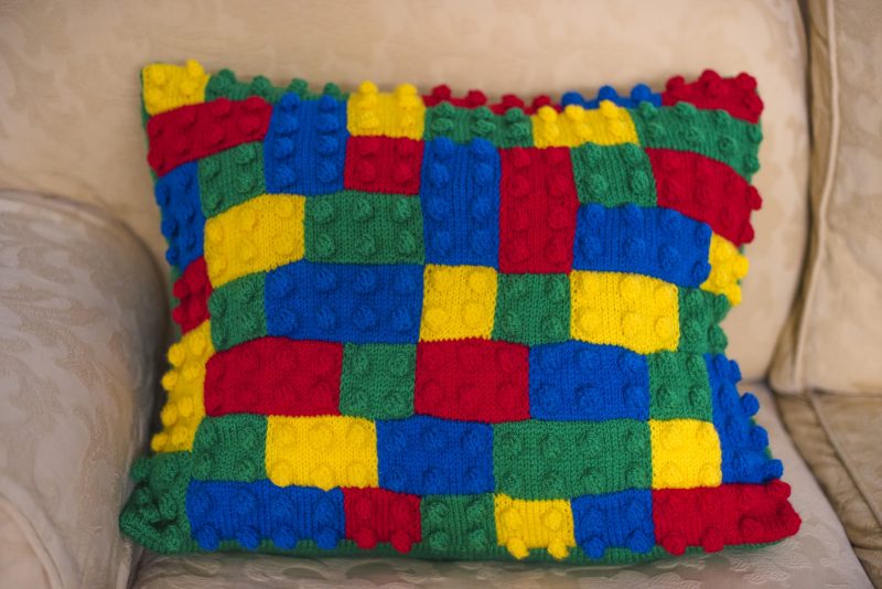 Knitting Pattern: Building Blocks Inspired Cushion Cover