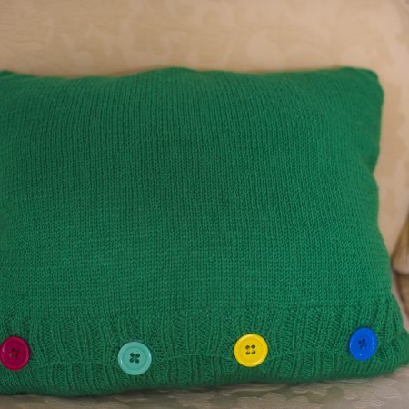 Knitting Pattern: Building Blocks Inspired Cushion Cover