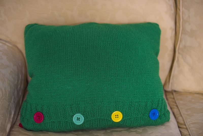 Knitting Pattern: Building Blocks Inspired Cushion Cover