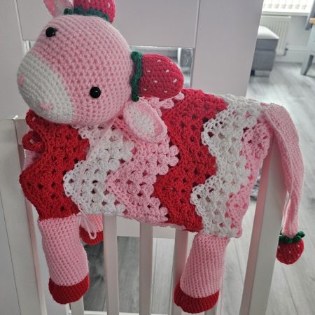 Lovey Strawberry Cow Blanket