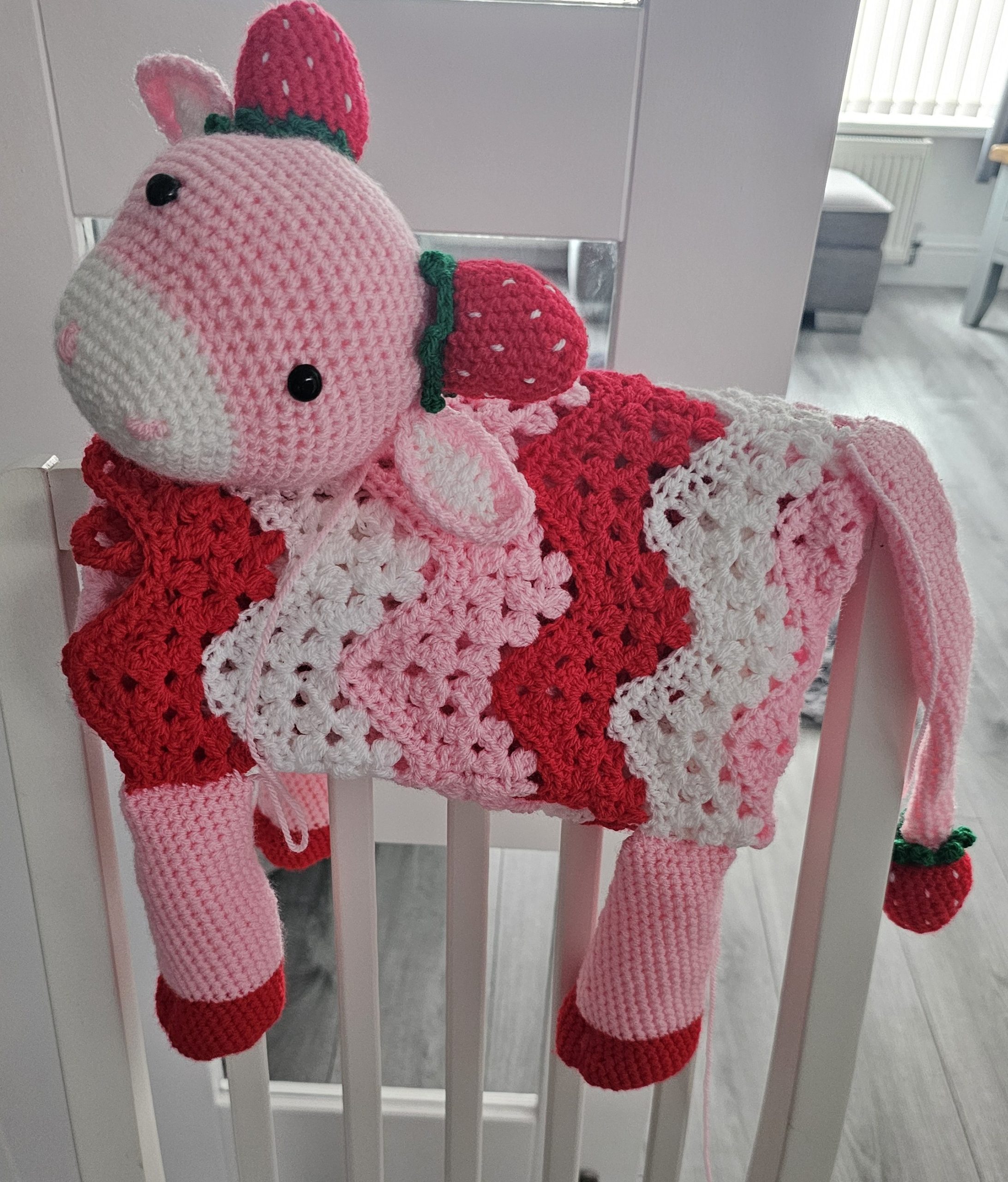 Lovey Strawberry Cow Blanket