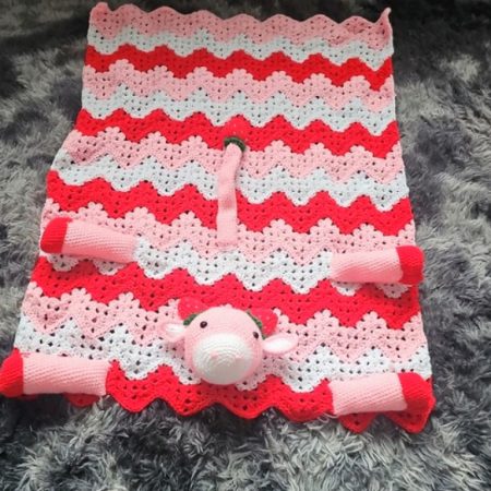 Lovey Strawberry Cow Blanket