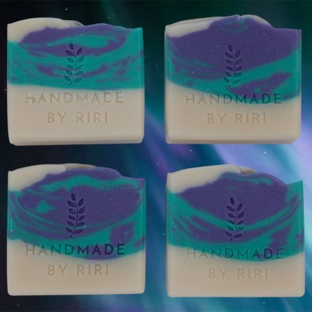 Artisan Handmade Northern Lights Soap Bar with Mint & Patchouli Essential Oils. Palm Oil & SLS Free