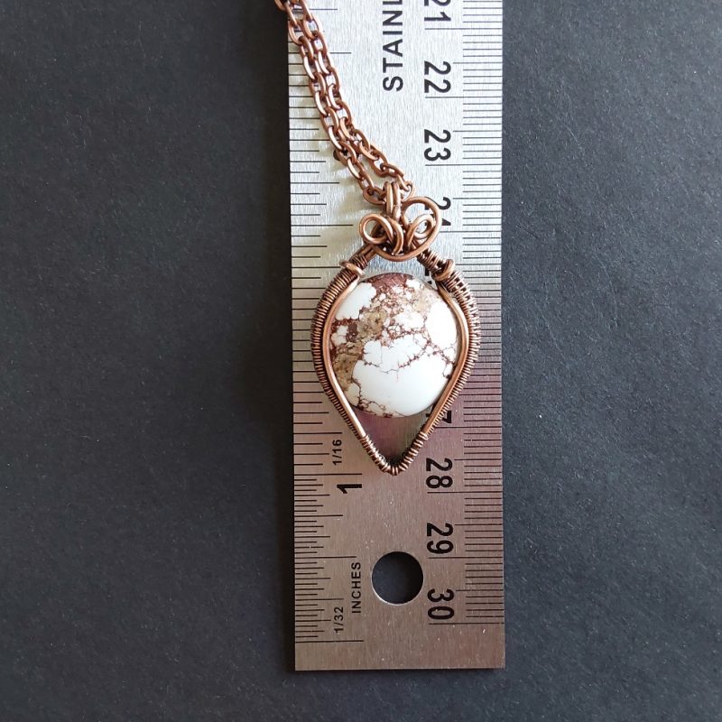 Copper wire weave Wild Horse Jasper pendant