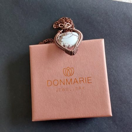 Copper wire weave Wild Horse Jasper pendant