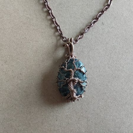 Handmade non-tarnishing copper Kambaba Jasper Tree of Life pendant and chain