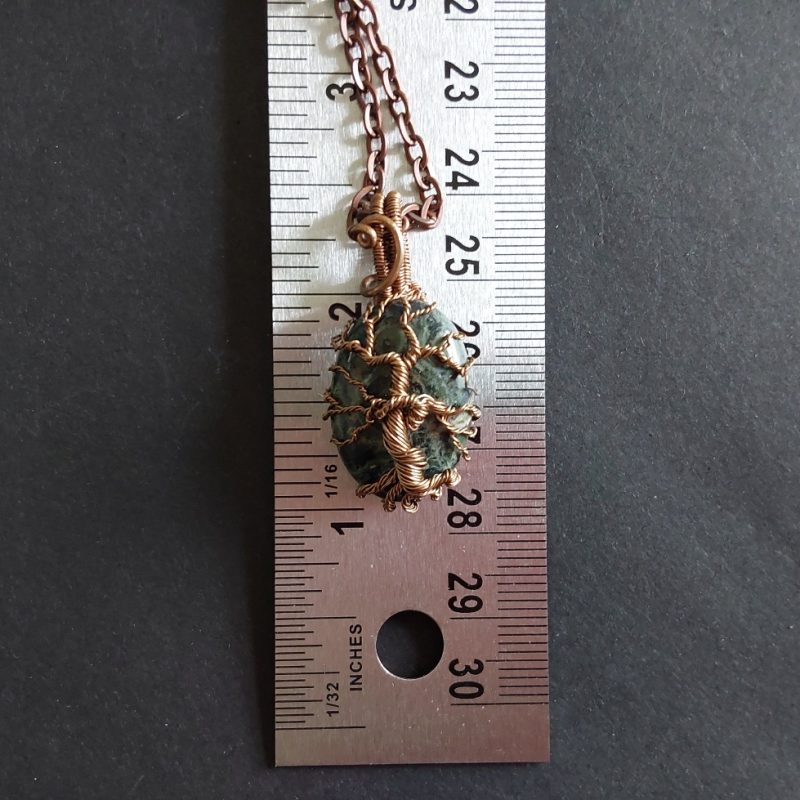 Handmade non-tarnishing copper Kambaba Jasper Tree of Life pendant and chain