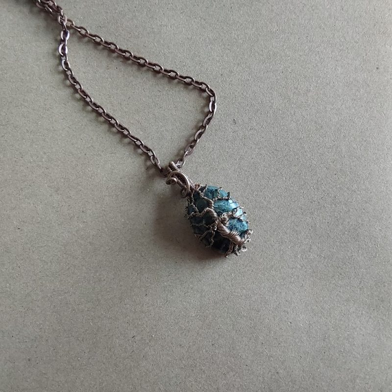 Handmade non-tarnishing copper Kambaba Jasper Tree of Life pendant and chain