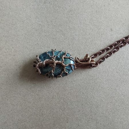 Handmade non-tarnishing copper Kambaba Jasper Tree of Life pendant and chain