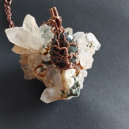 Handmade non-tarnishing copper Kambaba Jasper Tree of Life pendant and chain