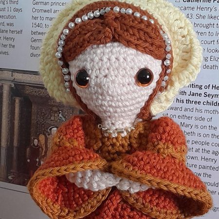 Anne of Cleves Crochet Doll: Handmade amigurumi figure of the historical icon