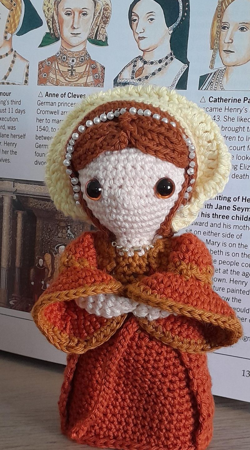 Anne of Cleves Crochet Doll: Handmade amigurumi figure of the historical icon