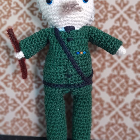 Captain, BBC Ghosts, Handmade crochet collectible
