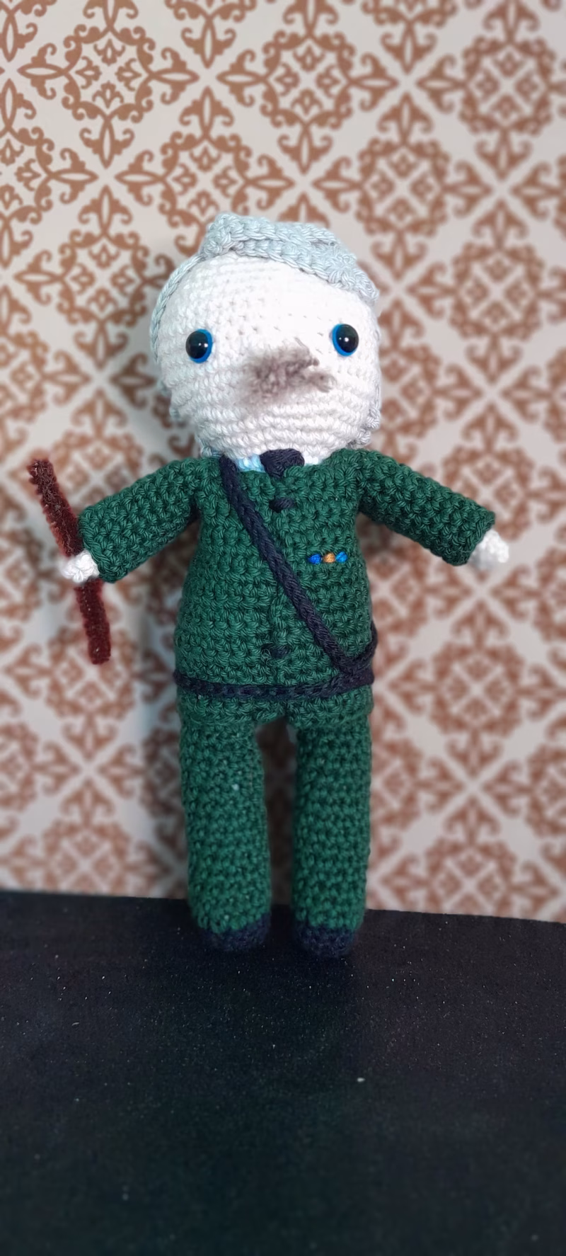 Captain, BBC Ghosts, Handmade crochet collectible
