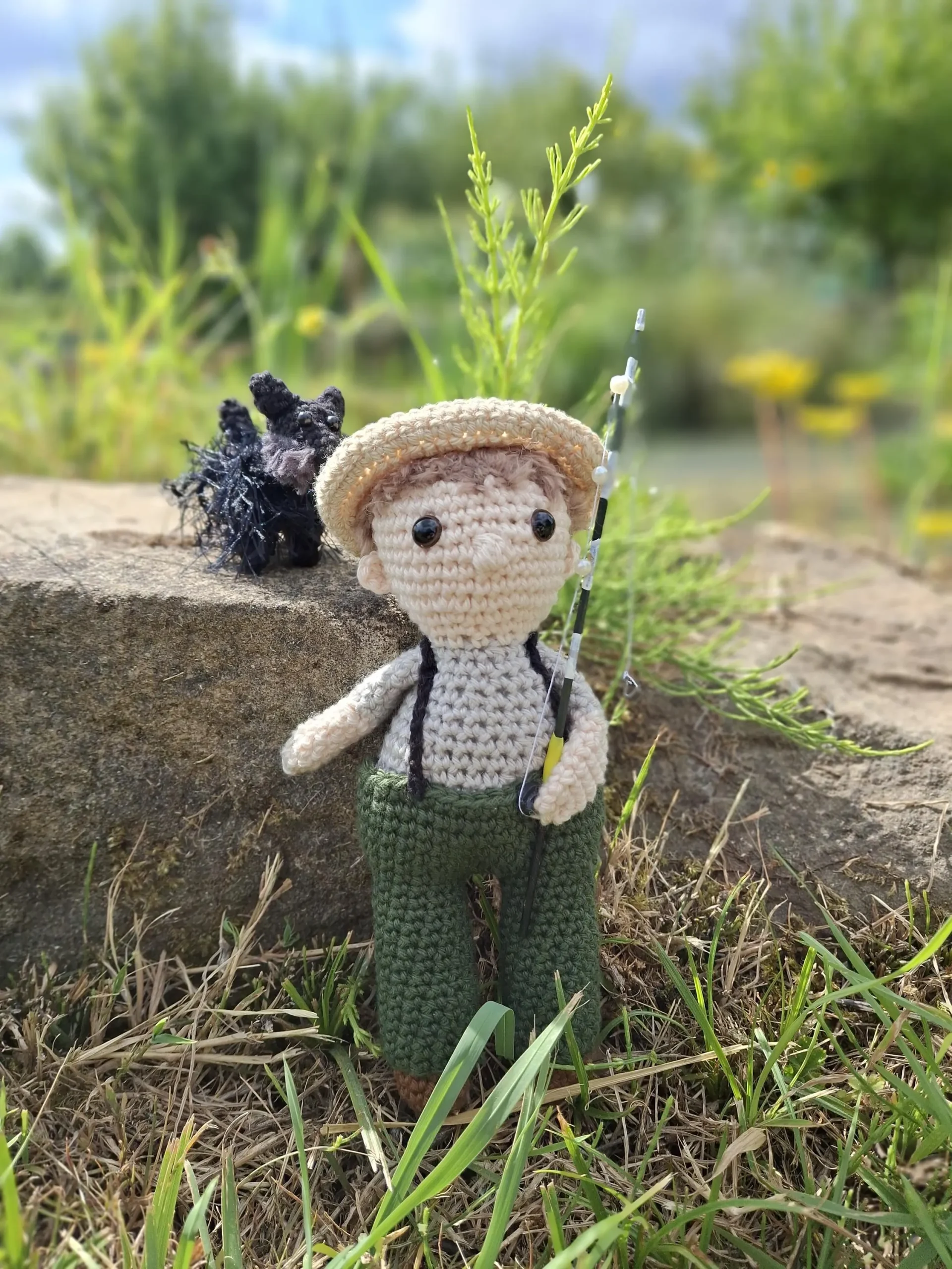 Bob Mortimer, Gone Fishing, handmade crochet collectible (Copy)