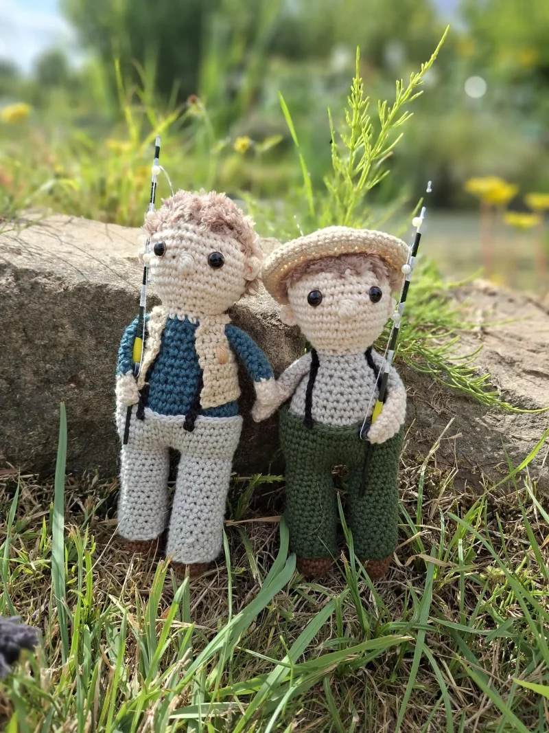 Bob Mortimer, Gone Fishing, handmade crochet collectible (Copy)