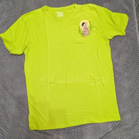 Hare sitting in moonlit hand embroidered