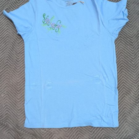 Forget-Me-Not hand embroidered t-shirt