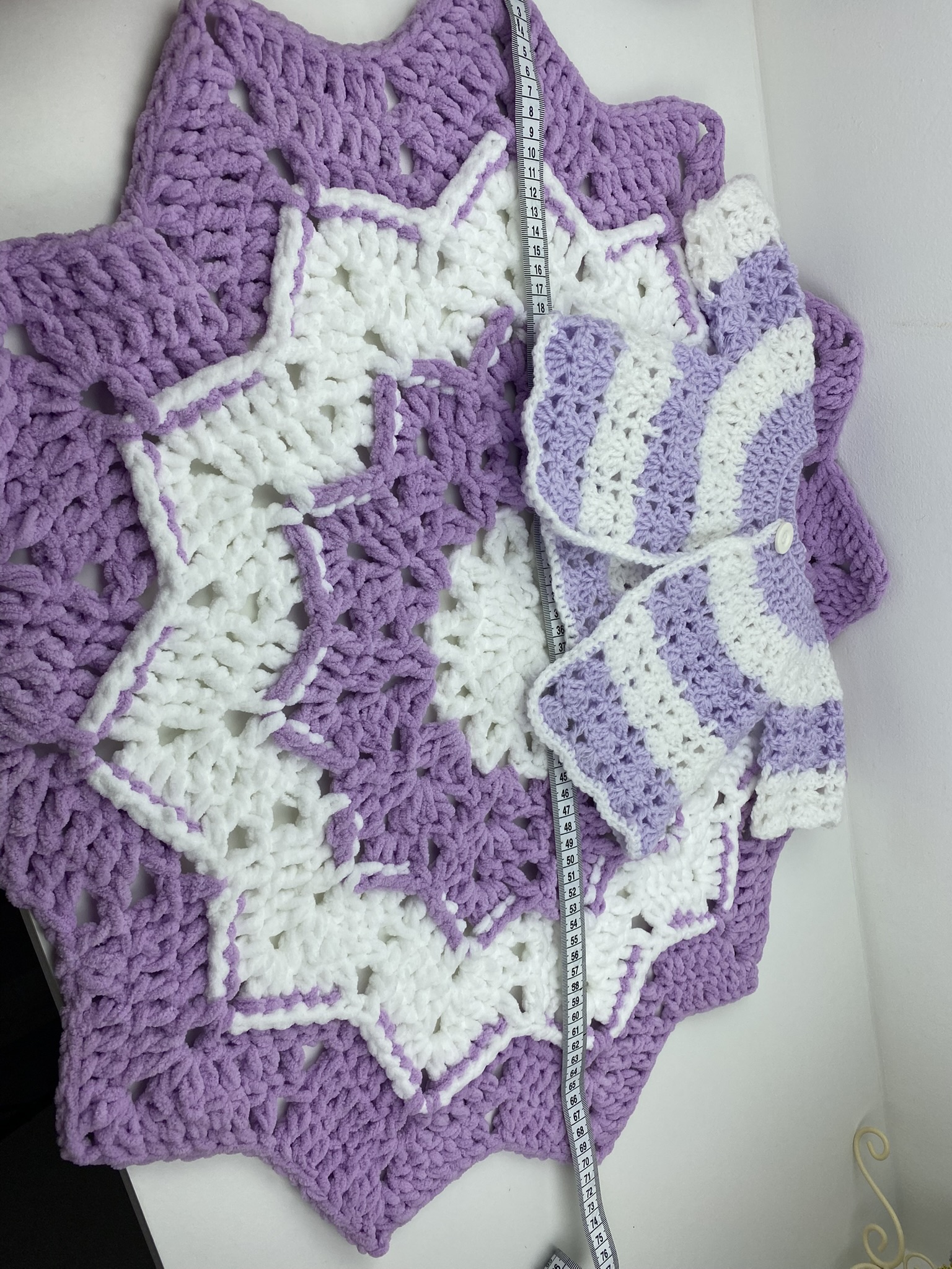 Baby blanket and cardigan set hand crocheted (Copy)