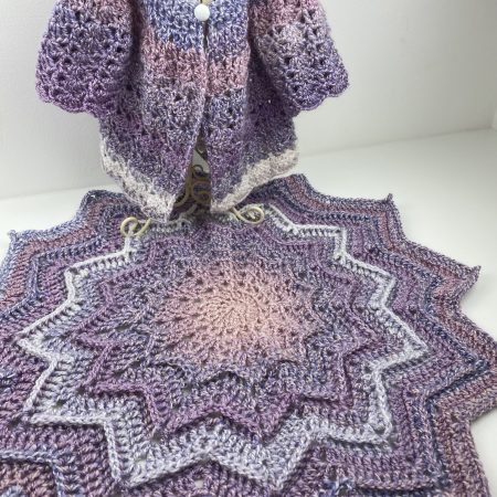 Baby blanket and cardigan set hand crocheted