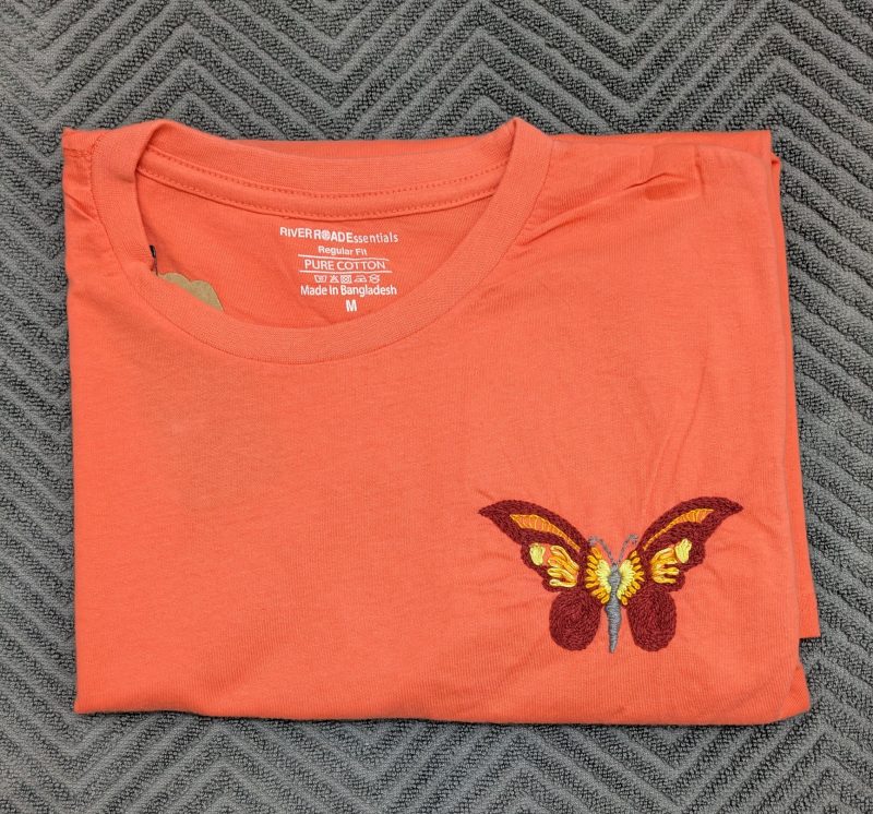 EMBROIDERED BUTTERFLY T-SHIRT