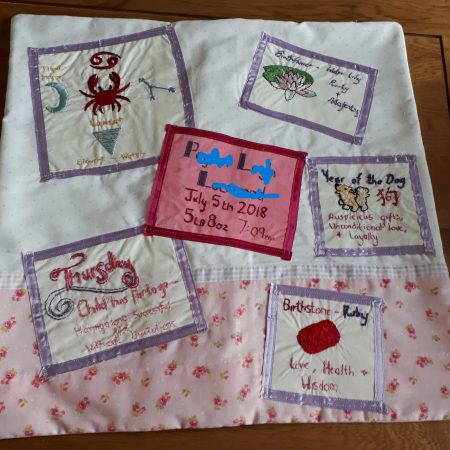 birth memory cushion handmade