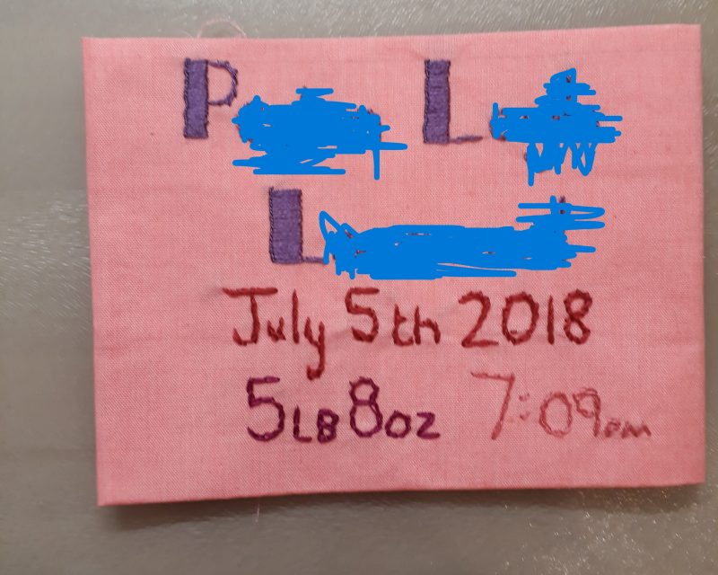 birth memory cushion handmade