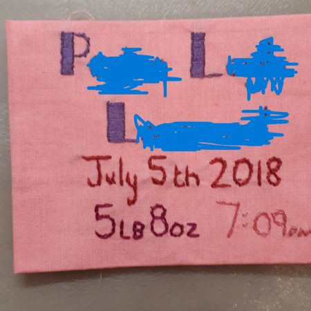 birth memory cushion handmade