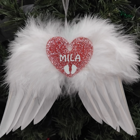 Baby Loss Angel Wings, Hanging White Feather Angel Wings, Angel Wings Christmas Tree Decor