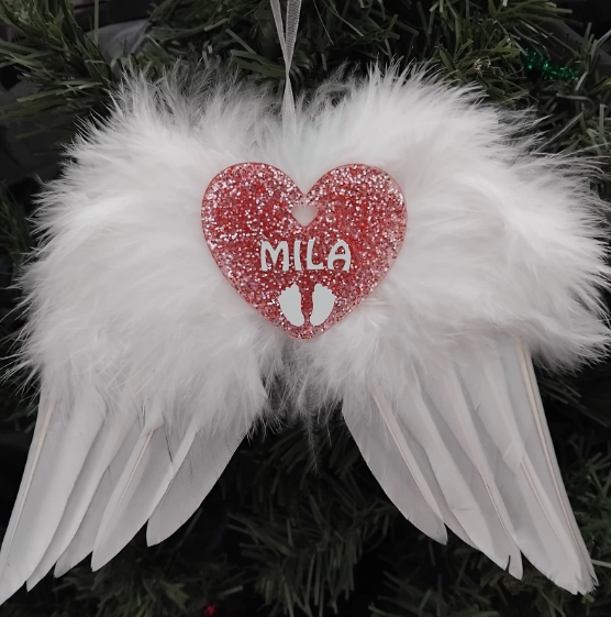 Baby Loss Angel Wings, Hanging White Feather Angel Wings, Angel Wings Christmas Tree Decor