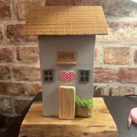 🏠 Handmade Wooden Cottage – Rustic Decor | Personalized Reclaimed Wood House (Copy)