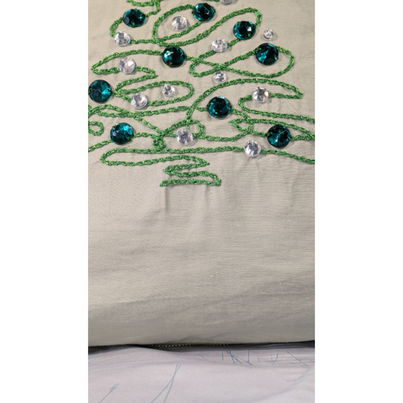 Hand Embroidered Chirstmas Tree , Christmas cushion