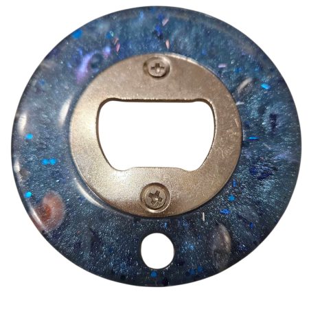 Nautical starfish, sea shell & glitter resin bottle opener