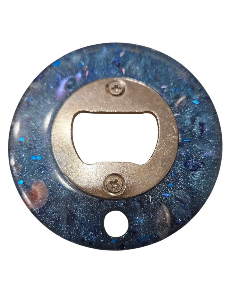 Nautical starfish, sea shell & glitter resin bottle opener