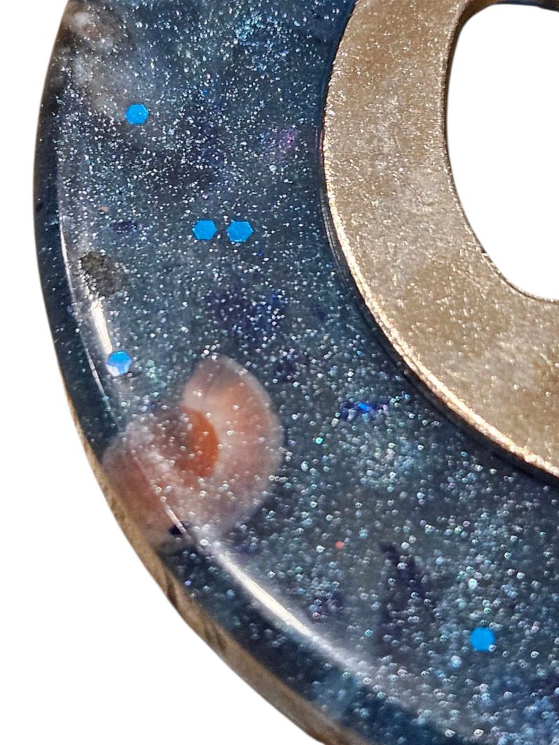 Nautical starfish, sea shell & glitter resin bottle opener