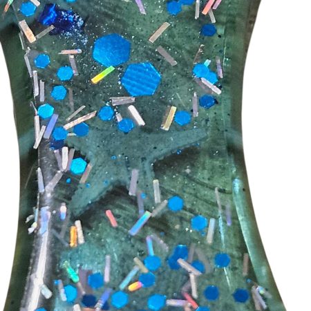 Seashells, starfish & glitter nautical resin bottle opener