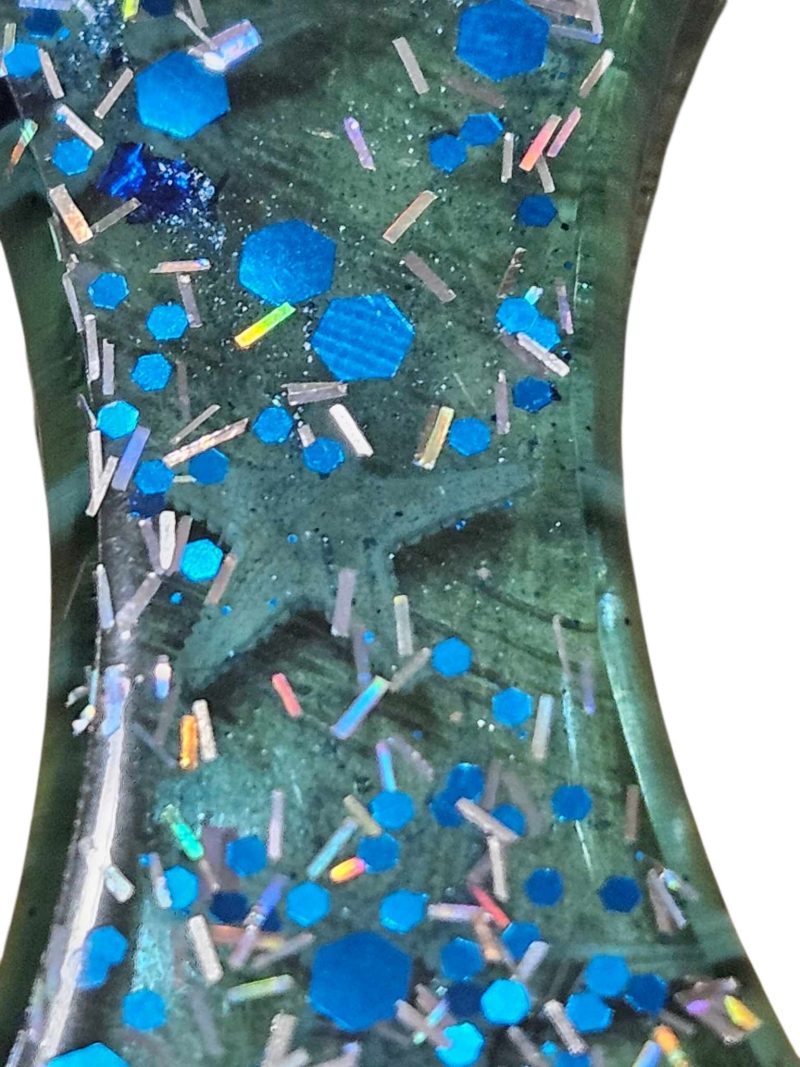 Seashells, starfish & glitter nautical resin bottle opener