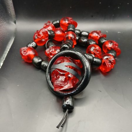 Arcane Artefacts - The Blind Prophet | handmade resin skull necklace/Prayer Beads | LARP, cosplay, theatre | 6 colours available