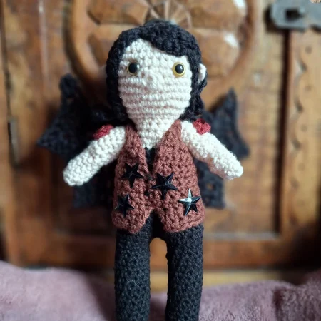 ACOTAR's Azriel of the Night Court, handmade amigurumi collectible figure