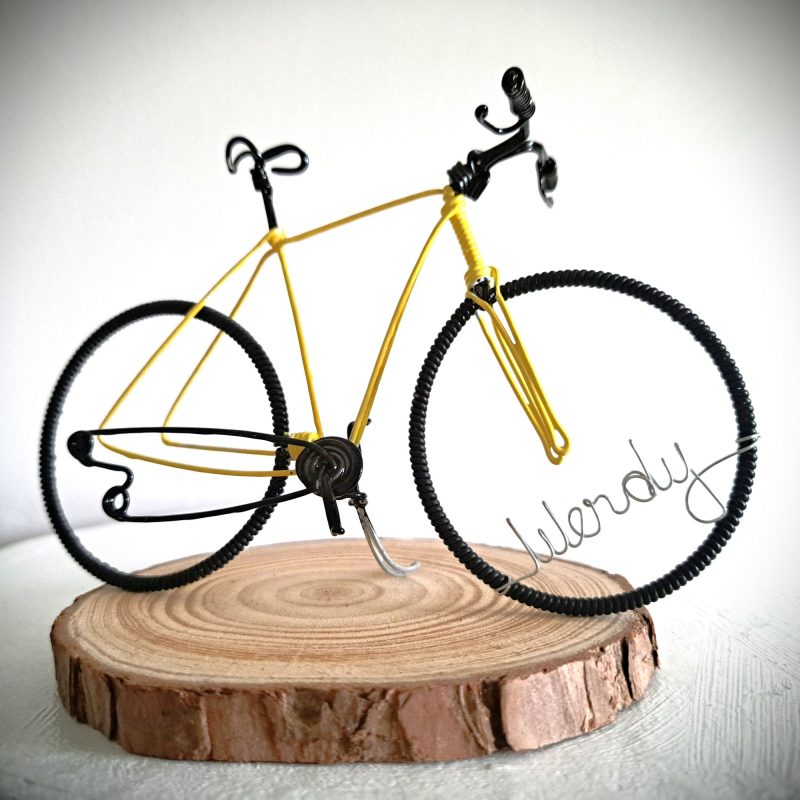 Personalised Bicycle Gift for Cyclists. Wire Bicycle Sculpture.