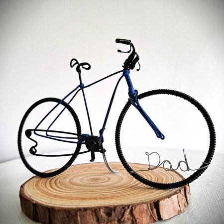 Personalised Bicycle Gift for Cyclists. Wire Bicycle Sculpture.