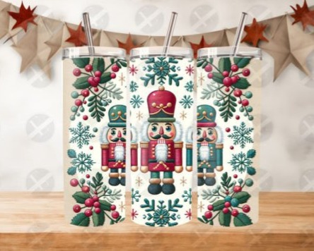 Nutcracker 20oz stainless steel insulated tumbler with straw