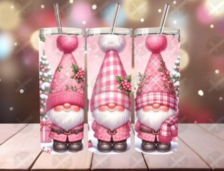 Pink christmas gnomes 20oz stainless steel insulated tumber