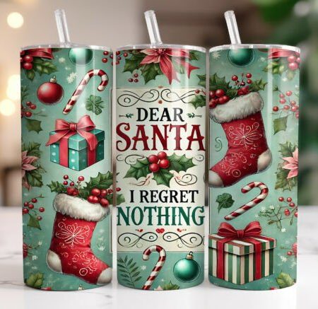 I regret nothing - 20oz stainless steel insulated tumbler with straw