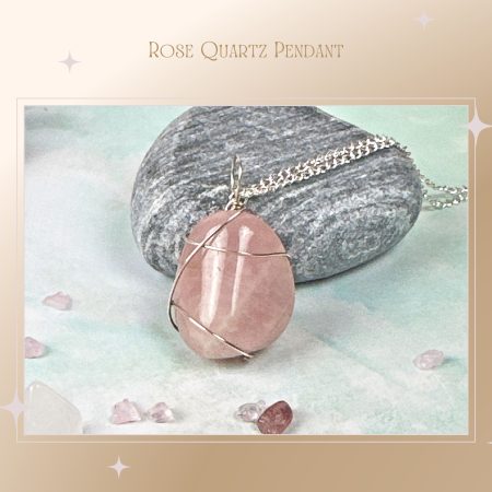 Pendant necklace |Rose Quartz |Wire Wrapped Crystal | love | Birthday Gift
