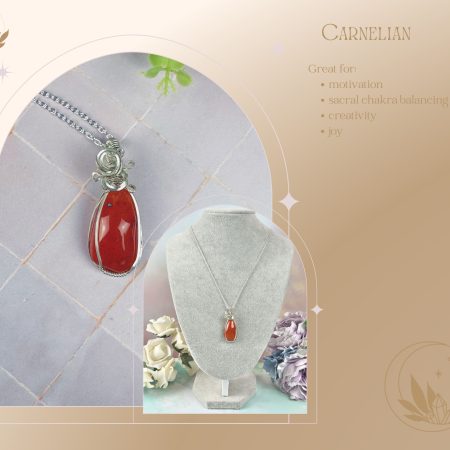 Carnelian Crystal Necklace|Pendant necklace|Wire wrapped jewellery| Crystal Healing Jewellery